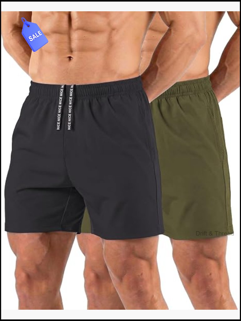 Men's 5" Quick Dry Athletic Shorts With Zipper Pockets